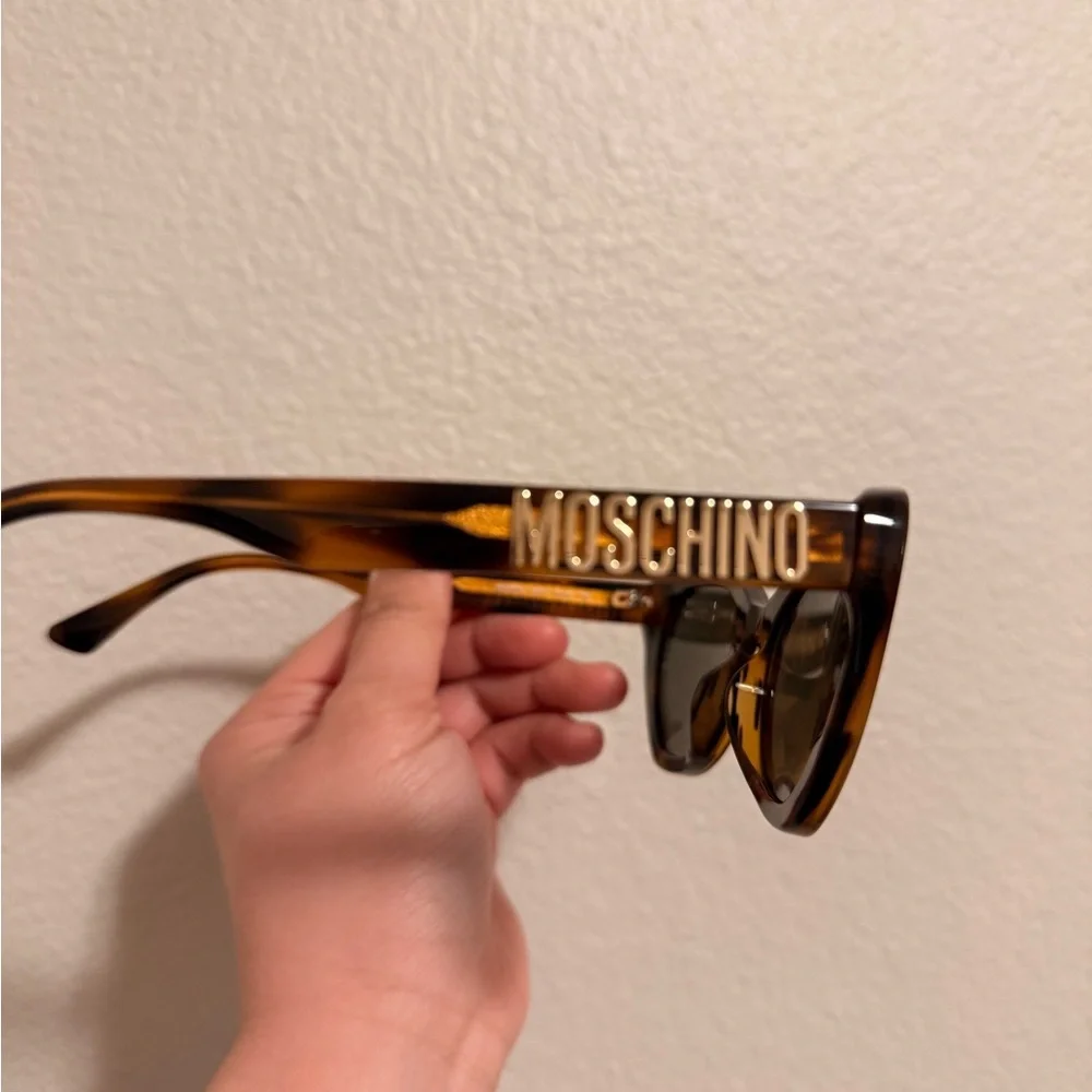 Moschino Brown Cat-Eye Sunglasses with Black Case